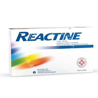 Reactine 5 mg + 120 mg compresse a rilascio prolungato 5 mg + 120 mg compresse a rilascio prolungato, 6 compresse in blister pvc-aclar-al